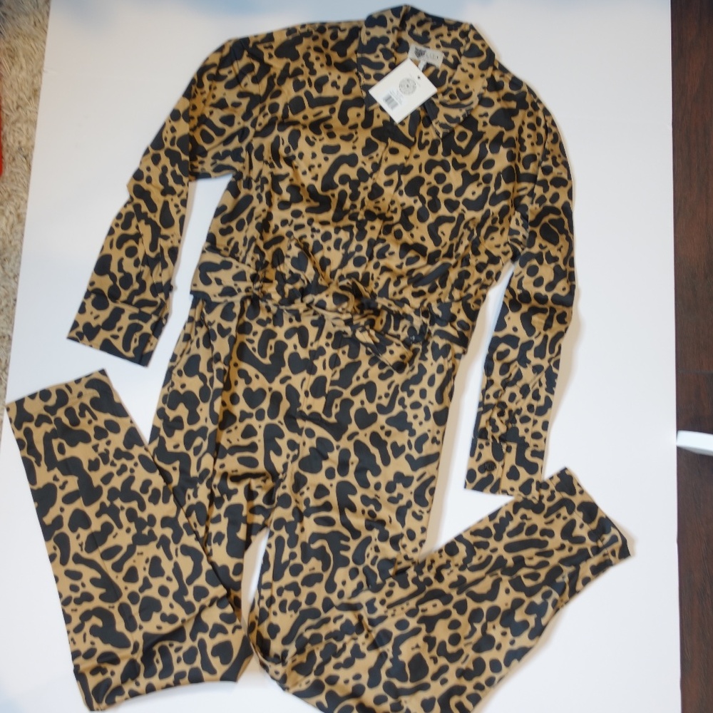 REVOLVE Leopard Print Jumpsuit in Black and Tan